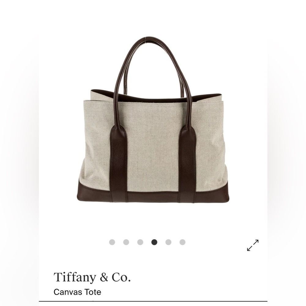 Tiffany & Co. Canvas Brown Leather Tote